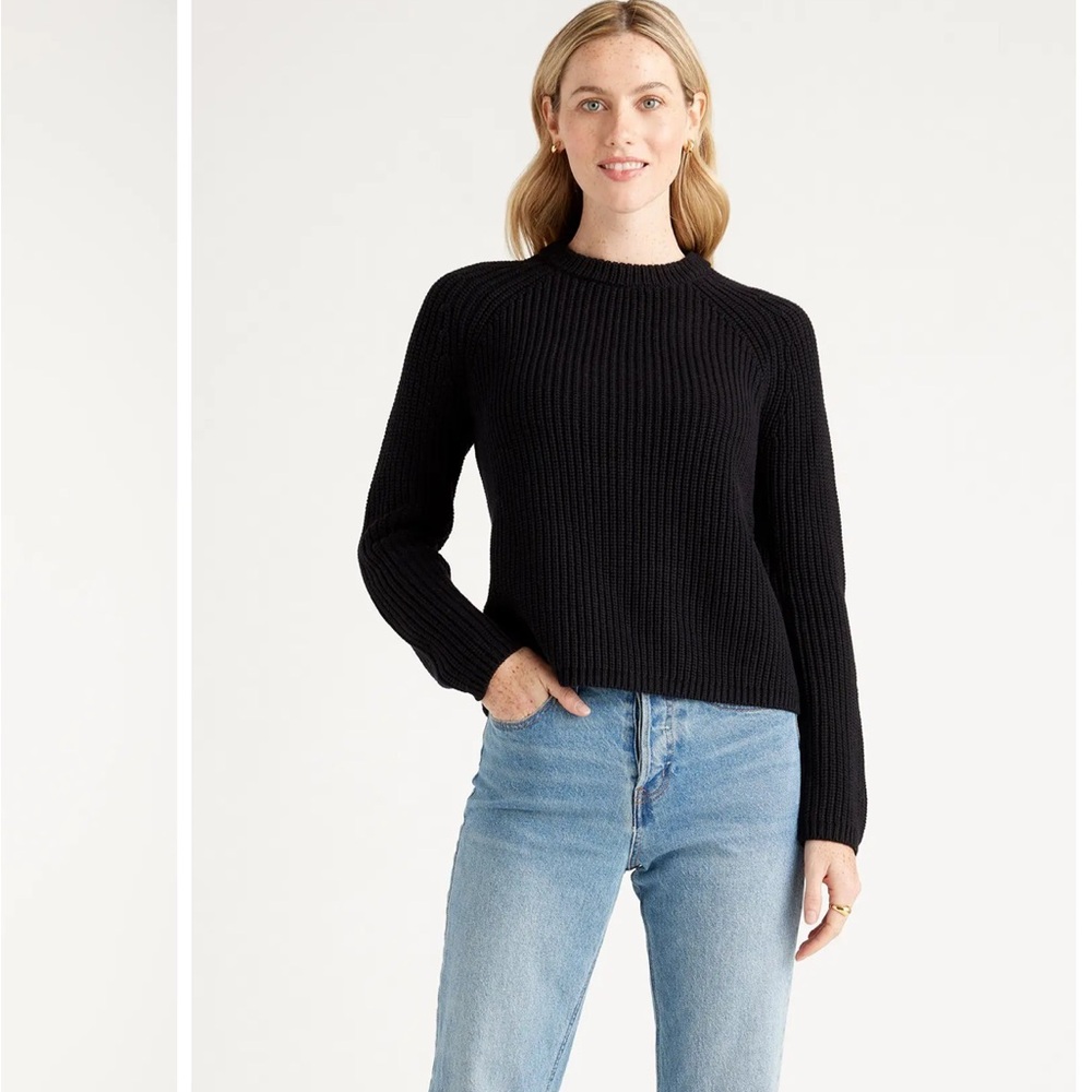 Quince Black Crew Neck Sweater